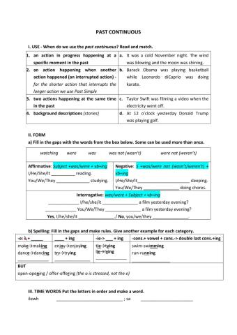 Teach Past Continuous