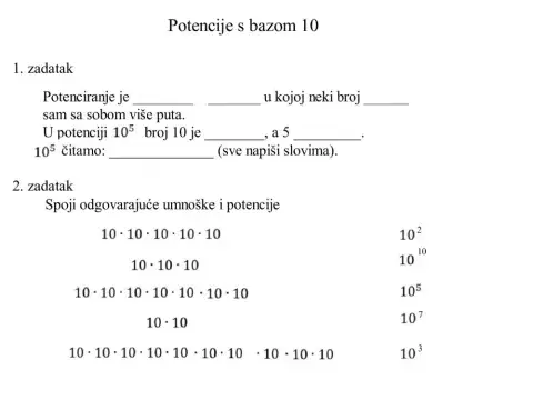 Potencije s bazom 10