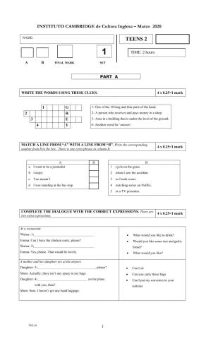 Teens 2 -exam 5-