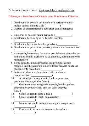 Diferenças culturais