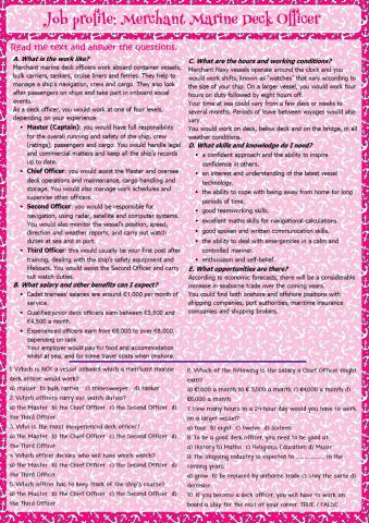 Job profile:Merchant Marine Deck Officer