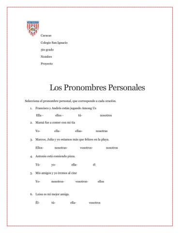 Pronombres personales