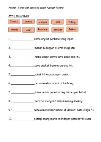 Ayat perintah(silaan,permintaan,larangan)