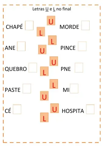 Letras l e u no final