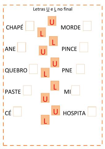 Letras l e u no final