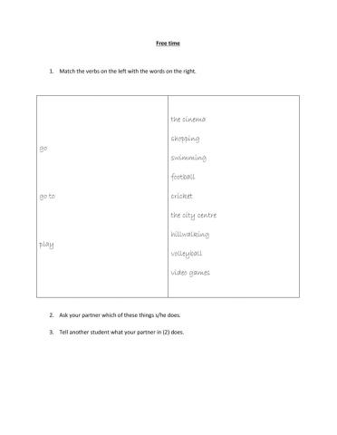 Free time activities