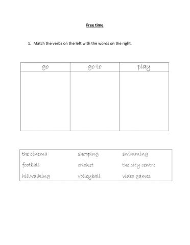 Free time activities