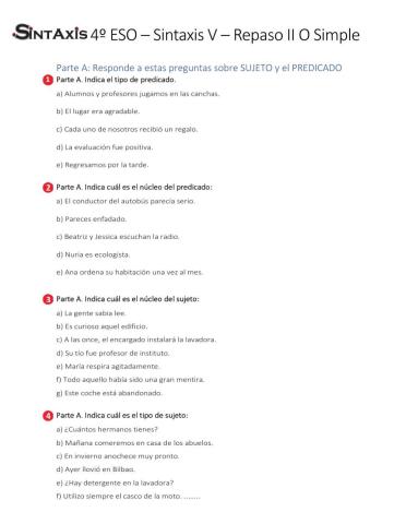 Ficha de sintaxis VI - Revisión O Simple
