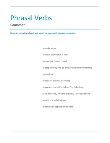 Phrasal Verbs
