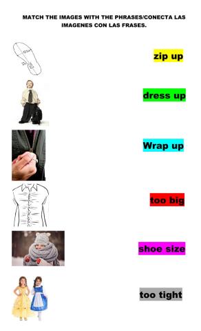 Clothes phrasal verbs
