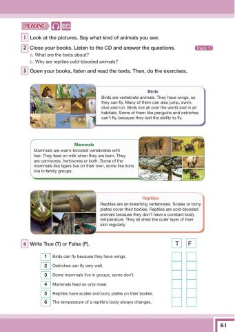 7 4.ünite ders kitabı say 61 reading 3 a true or false