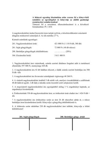 Számvitel - 2020 szeptember