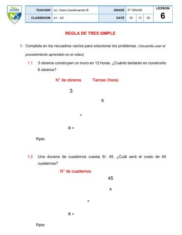 Regla de tres simple