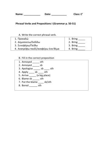 Spark 3 Phrasal Verbs- Prepositions I