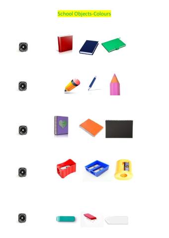 School objects-colours