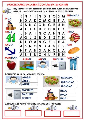 Palabras con N inversa