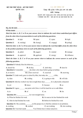 Đề thi thử THPT QG số 02