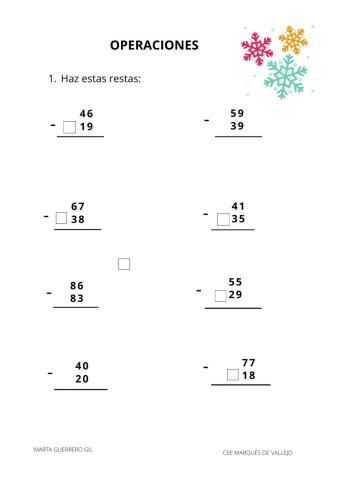 Restas con llevadas 2