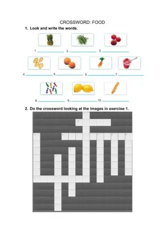 Food crossword