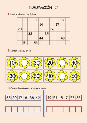 Los números hasta el 59