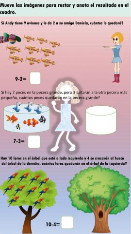 Mueve las imágenes y resta