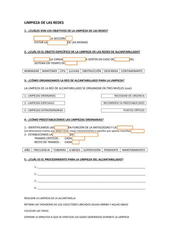 Limpieza de la red de alcantarillado