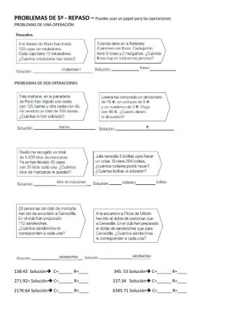 Problemas de repaso 5º 1ª