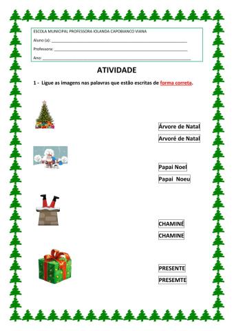 Ligando  os símbolos de natal