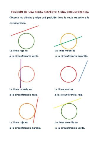 Posición de una recta respecto a una circunferencia
