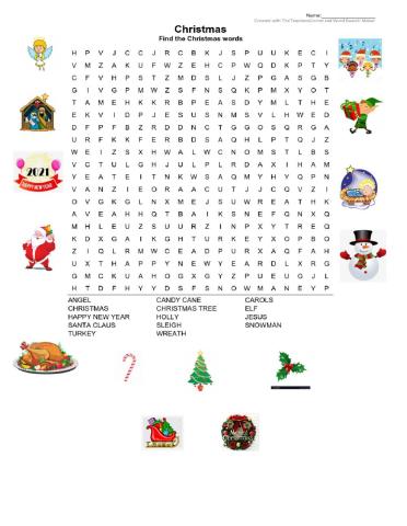 Christmas Wordsearch 1