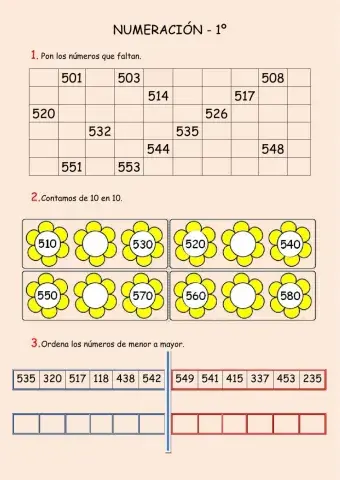 Los números hasta el 599