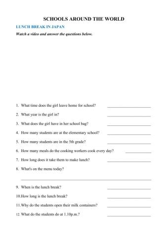 Schools around the world