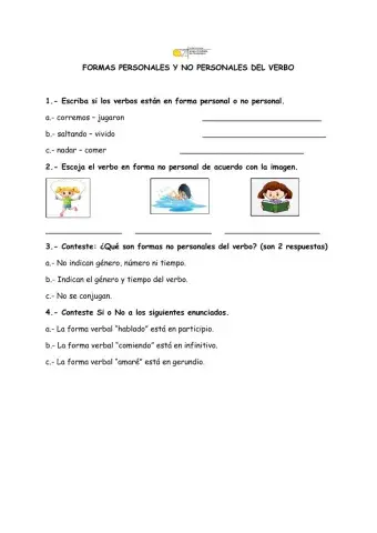 5to Formas personales y no personales del verbo