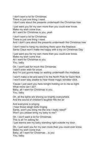 All I want for Christmas is you