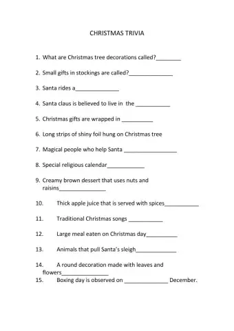 Christmas trivia