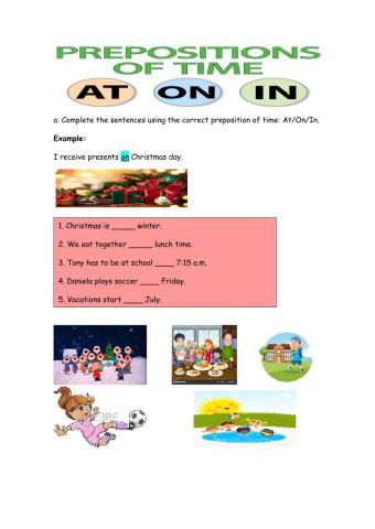 Prepositions of time: At-In-On