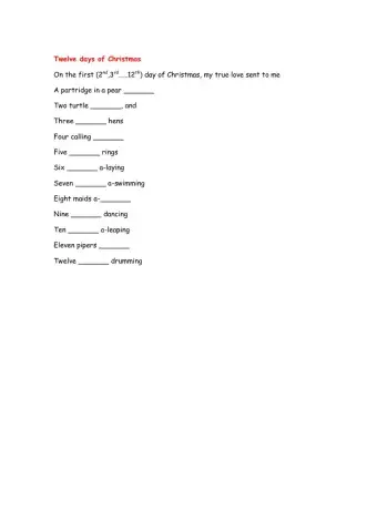 12 days Of Christmas