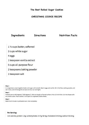 Recipe headings