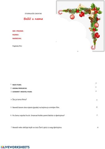 Stvaralački zadatak Božić u nama