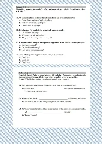 Reagowanie Egzamin ósmoklasisty