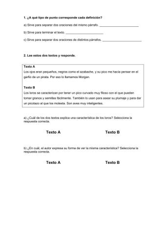 Lengua Tipos de puntos