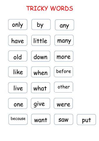 Tricky words