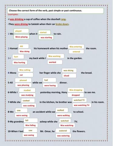 Past simple and past continuous