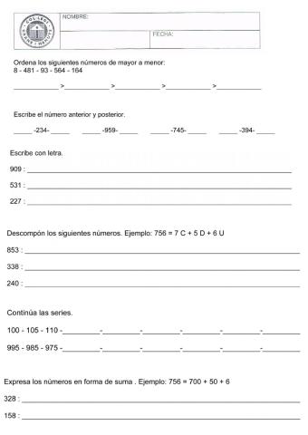 Numeración con centenas