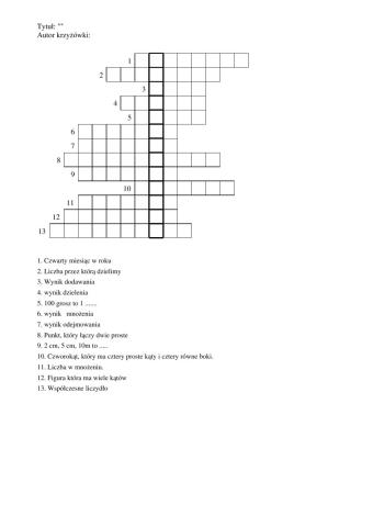 Matematyczna krzyżówka bożonarodzeniowa
