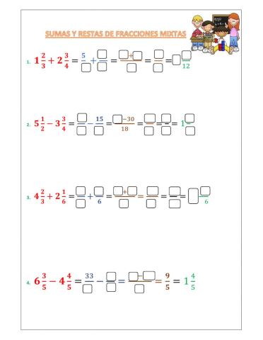 Fracciones mixtas