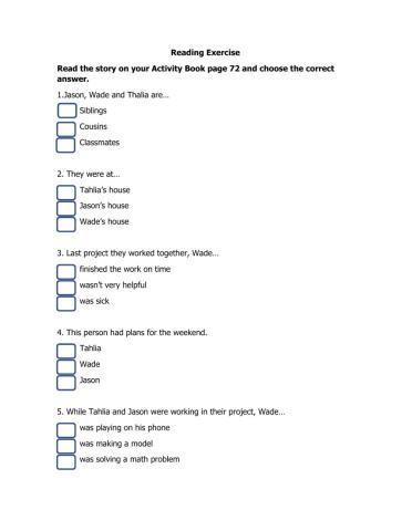Reading Exercise