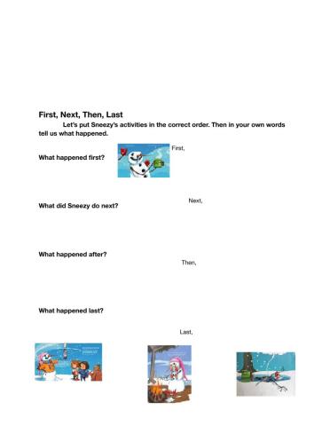 Sneezy the Snowman part 2 sequencing