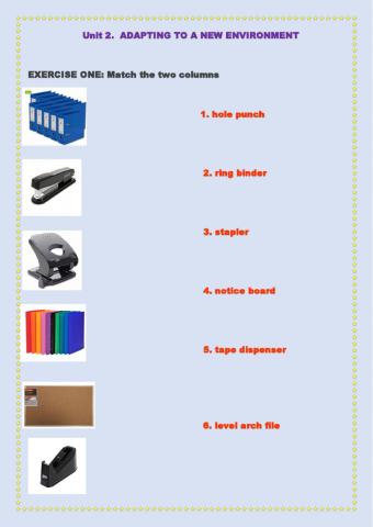 Unit 2. Adapting to a new environment