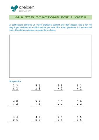 Multiplicacions per 1 xifra